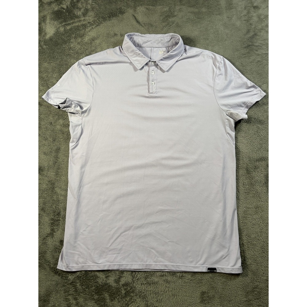 Barbell Polo Shirt Mens Large Purple Solid Athletic Stretch Performance